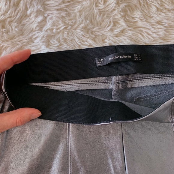 Zara trafaluc metallic leather leggings 💿 - Picture 9 of 16